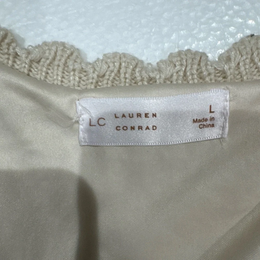 LC Lauren Conrad Cream Crochet Midi Dress - Picture 3 of 10
